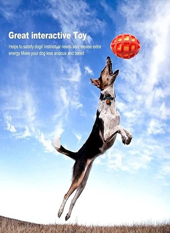 Pups&Pets Durable Non Toxic Natural Rubber Rugby Ball with Squeaky Sound Toy Ideal for Playing and Chewing Aggressive Chewers Dogs and Puppies (Multicolor, Pack of 1) - Image 2